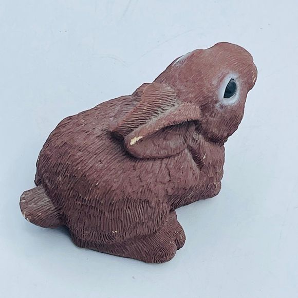 Adorable Brown Bunny Rabbit Resin Compound Figurine Don James-? - Picture 4 of 9